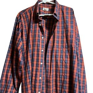 Haggar Clothing Mens Plaid Long Sleeve Button Down Shirt Size XXL.